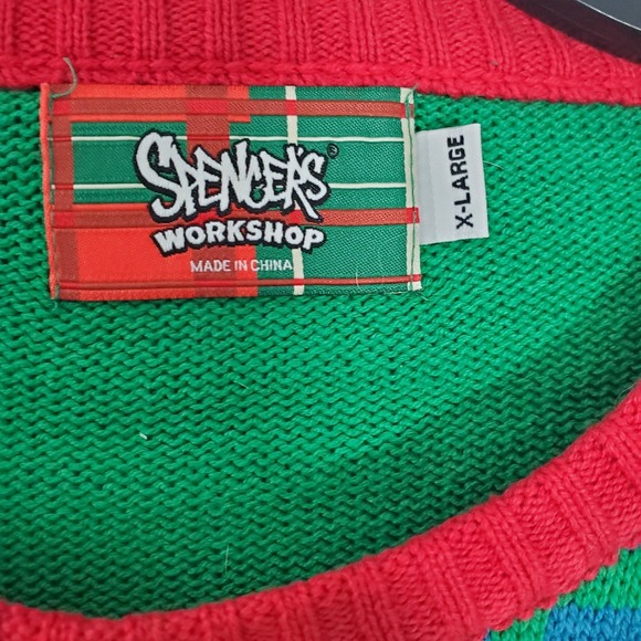 Bob Ross Ugly Christmas Sweater Mens XL Happy Little Christmas Lights Up NWT - Picture 5 of 11